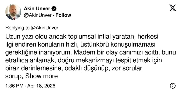"Bir silahlı şiddet faili kırmızı pantolon giydi diye kırmızı pantolonu suçlu saymayacağımız gibi..."