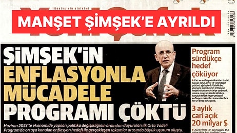 Yeni Şafak Gazetesi Mehmet Şimşek'i Manşetten Eleştirdi