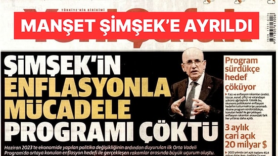 Yeni Şafak Gazetesi Mehmet Şimşek'i Manşetten Eleştirdi