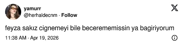 Feyza Civelek'in sakız çiğneme rolü yaptığı anlar yine bir tartışmanın fitilini ateşledi.