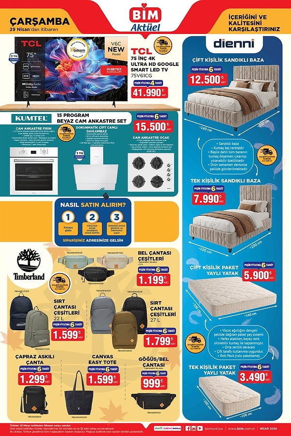 29 Nisan Çarşamba BİM Kataloğu