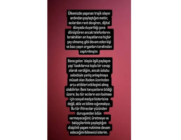 In response to the feedback received, Suden clarified that her remarks had been misunderstood.