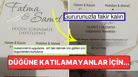 Düğüne Gelemeyenler İçin Davetiyeye IBAN Bilgisi Ekleyen Çift Gündem Oldu