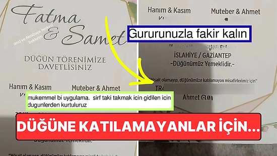Düğüne Gelemeyenler İçin Davetiyeye IBAN Bilgisi Ekleyen Çift Gündem Oldu