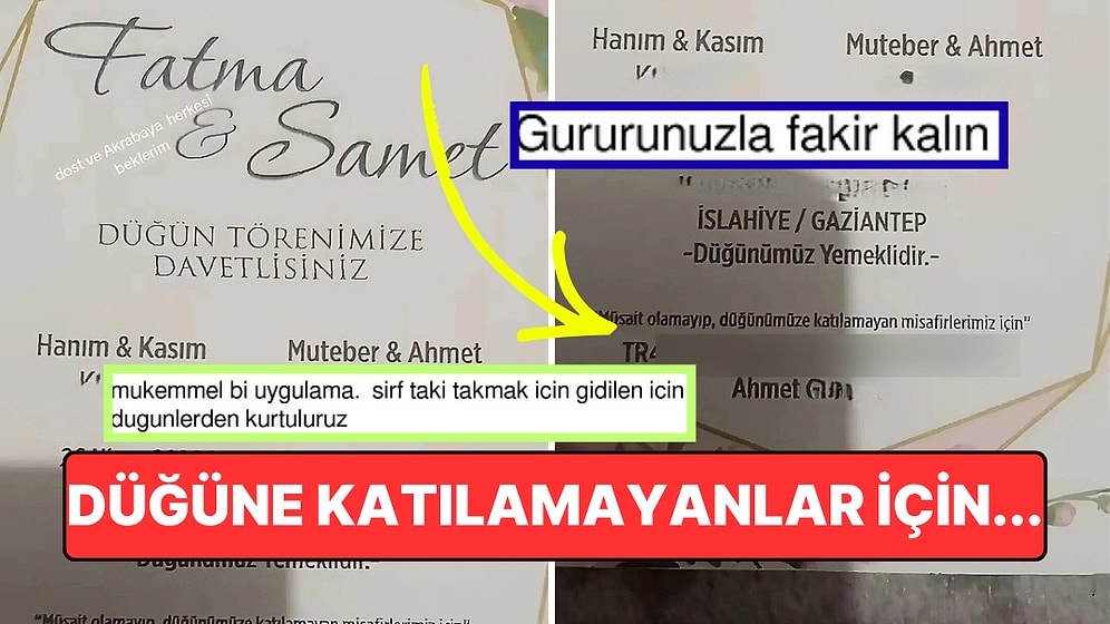 Düğüne Gelemeyenler İçin Davetiyeye IBAN Bilgisi Ekleyen Çift Gündem Oldu