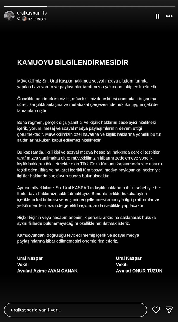 Evliliklerinin en başından bu yana sergilediği mesafeli ve sert tavırlarıyla eleştirilen Kaspar, bu iddiaların ardından sosyal medyada iyice tepki çekmişti.
