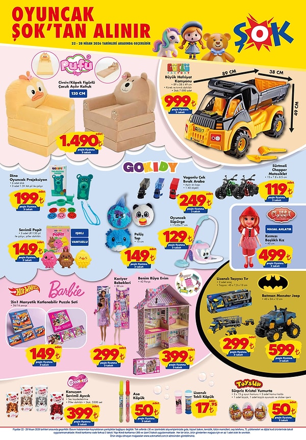 Pufu Civciv / Köpek Figürlü Çocuk Açılır Koltuk 1.490 TL