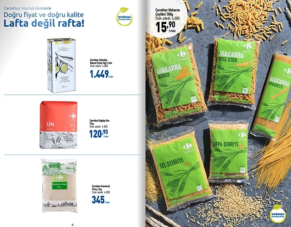 Carrefour Makarna Çeşitleri 500 g 15,90 TL