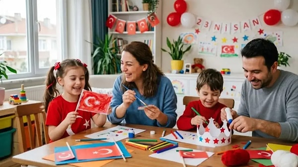 1. Bayrak ve Atatürk Temalı Resim Saati