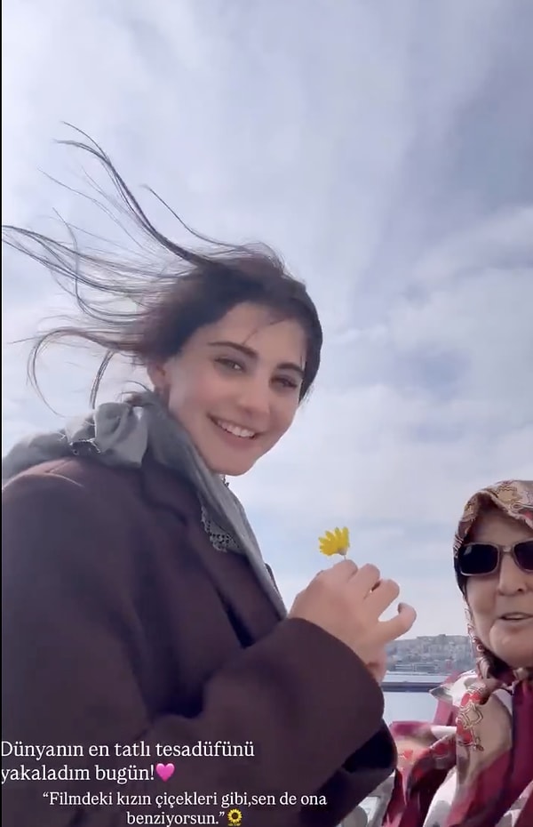 Helin Kandemir, who portrays Dicle in the beloved series 'Sevdiğim Sensin', shared a sweet memory she had with an elderly fan of the show.