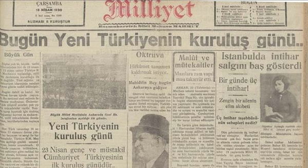 6. 1930 – Milliyet: Milliyet’in manşetinde tam bir bağımsızlık vurgusu var.