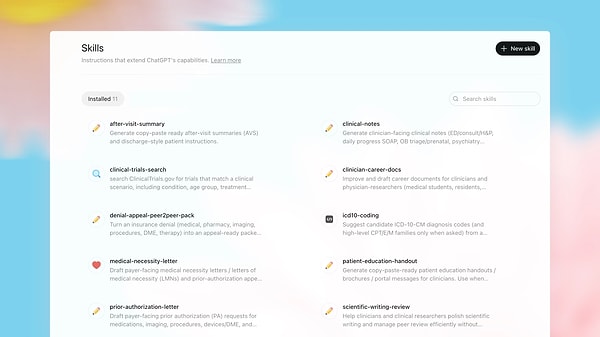OpenAI, sağlık profesyonellerine özel geliştirilen yeni yapay zeka aracı ChatGPT for Clinicians’ı kullanıma sundu.