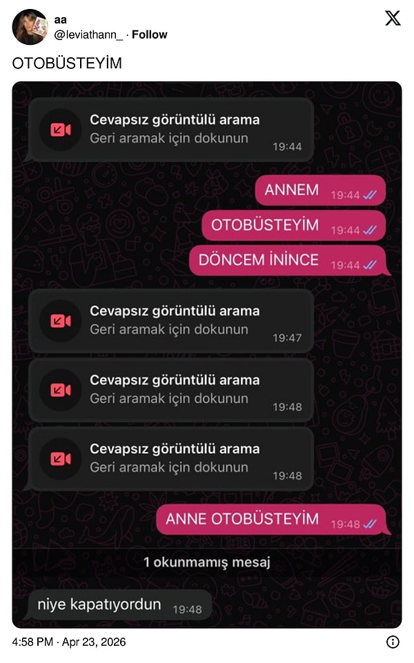 Çünkü otobüste?