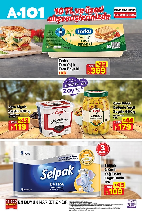 10 TL ve üzeri alışverişlerinizde;