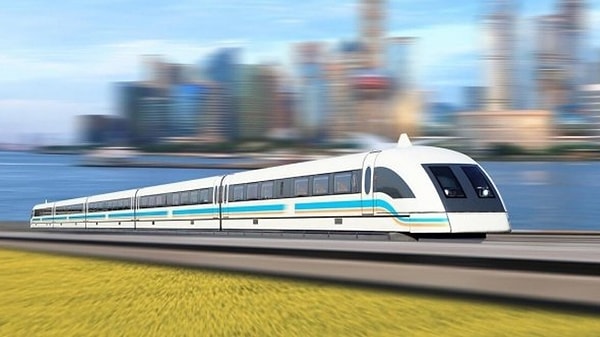 Raylara temas etmeden ilerliyor.