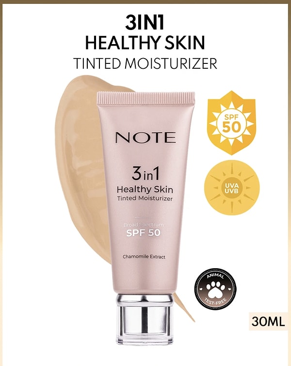 Note Cosmetics Skin Tint, makyaj ve cilt bakımını tek bir üründe birleştiriyor.