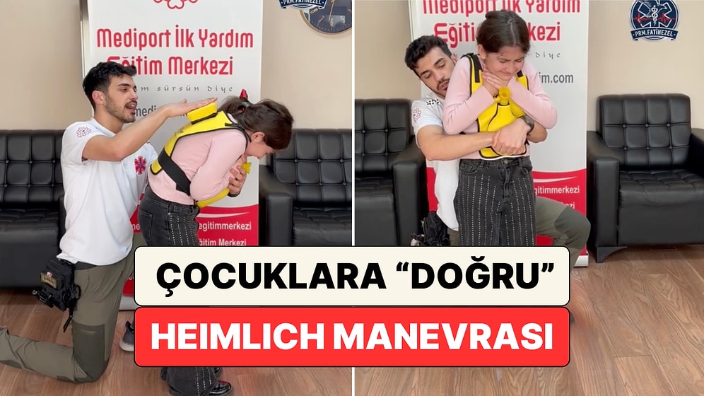 Bir İlk Yardım Eğitmeni Çocuklara Doğru Heimlich Manevrası Tekniğini Gösterdi