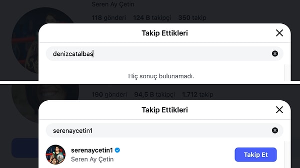 Seren Ay Çetin, who was disqualified from Survivor, unfollowed Deniz Çatalbaş as soon as she returned.