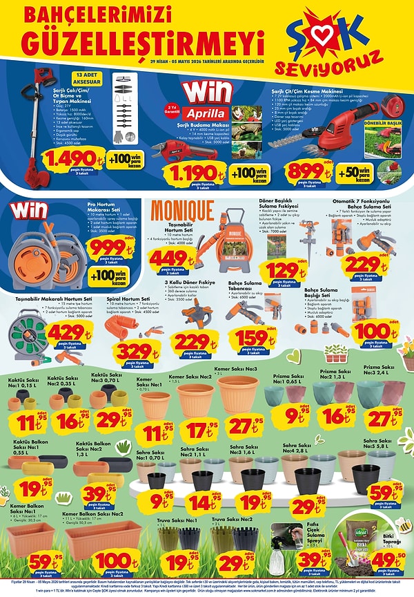 Aprilla Şarjlı Çalı / Çim / Ot Biçme ve Tırpan Makinesi 1.490 TL,