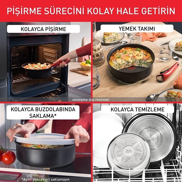 Tefal'in gelişmiş titanyum kaplaması sayesinde çizilmelere karşı ekstra dirençli.