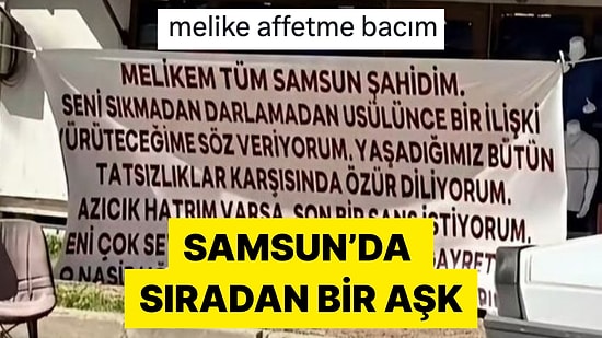 Samsun'da Eski Sevgilisinden Son Bir Şans İsteyen Adamın Pankartı Viral Oldu