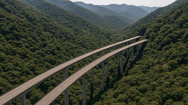 Sadece yol değil, başlı başına teknoloji ve güvenlik sistemi kurulmuş durumda