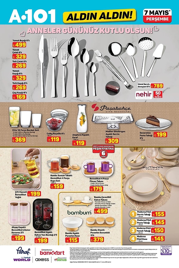Nehir Metal Servis Gereçleri 6'lı 789 TL