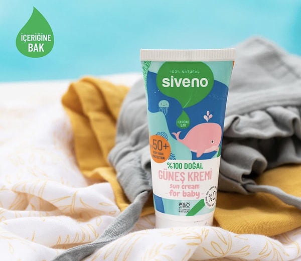 Siveno %100 Doğal Bebek Güneş Kremi, tamamen bitkisel içeriğiyle miniklerin hassas cildi için en güvenli korumayı sunuyor.