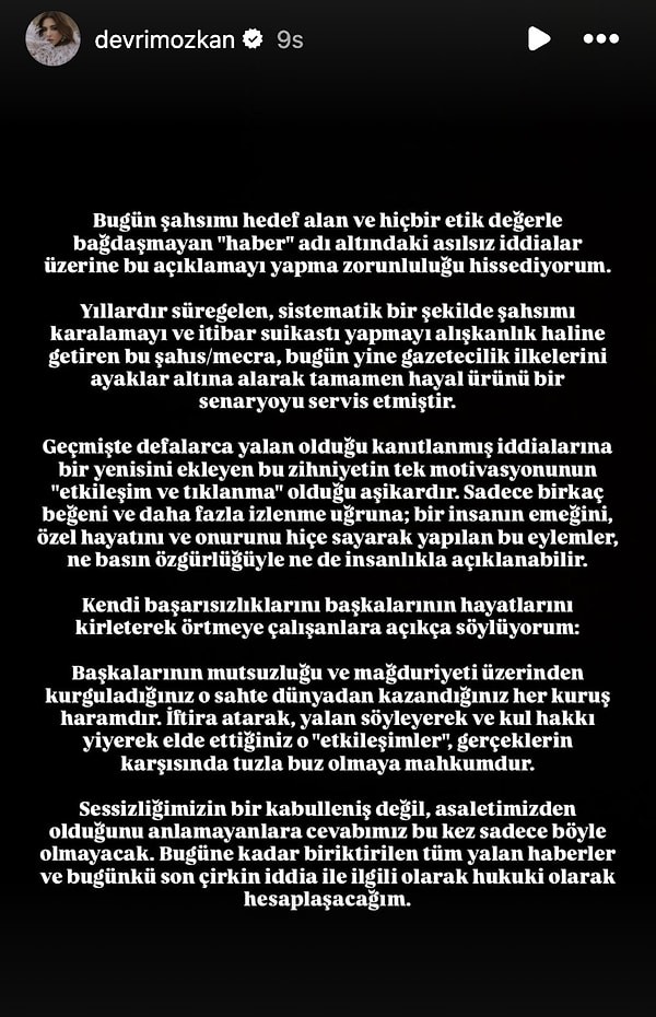 Devrim Özkan'ın açıklaması: