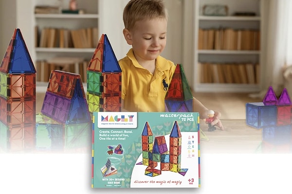 Magly Manyetik Yapı Blokları, sepete özel 2.745 TL yerine 2.333 TL’lik fiyatıyla çocukların hayal gücünü besliyor.
