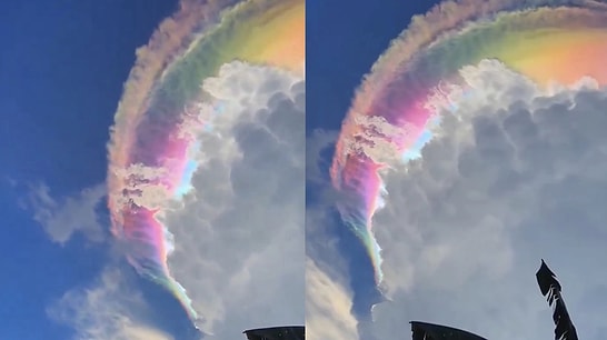 Visual Feast in the Sky: Rare Iridescent Cloud Filmed in Indonesia
