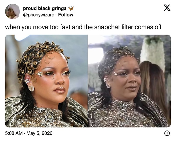 "Çok hızlı hareket edince Snapchat filtresinin bir anda kayması 😅"