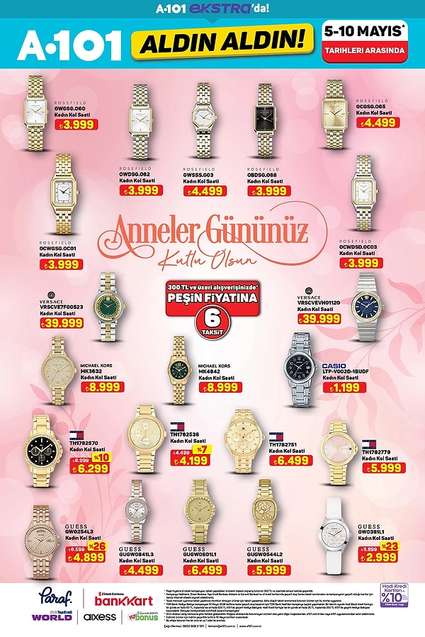 Rosefield, Versace, Michael Kors ve Guess Saat Modelleri