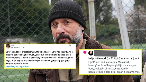 İşte Eşref Rüya'dan ölerek ayrılan Müslüm'ü canlandıran Tolga Tekin'in beğendiği o paylaşım: