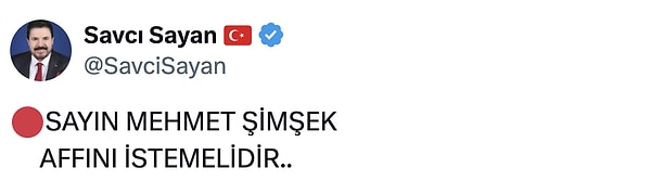 Sayan şu paylaşımı yaptı.