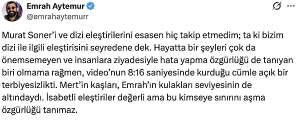 Emrah Aytemur, known as Ferman from "You're the One I Love," has now set his sights on Murat Soner, who previously made fun of his own ears.