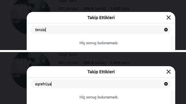 Eşref Rüya'dan ayrılan Tolga Tekin o hesapları takipten çıktı.