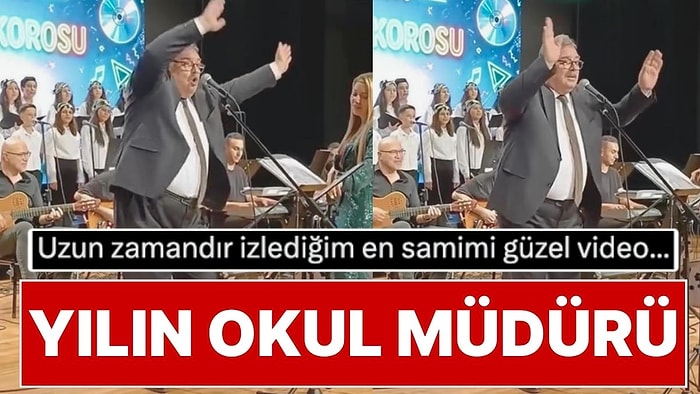 Sahneye Çıkıp Öğrencileriyle Şarkı Söyleyen Okul Müdürü Sosyal Medyayı Salladı