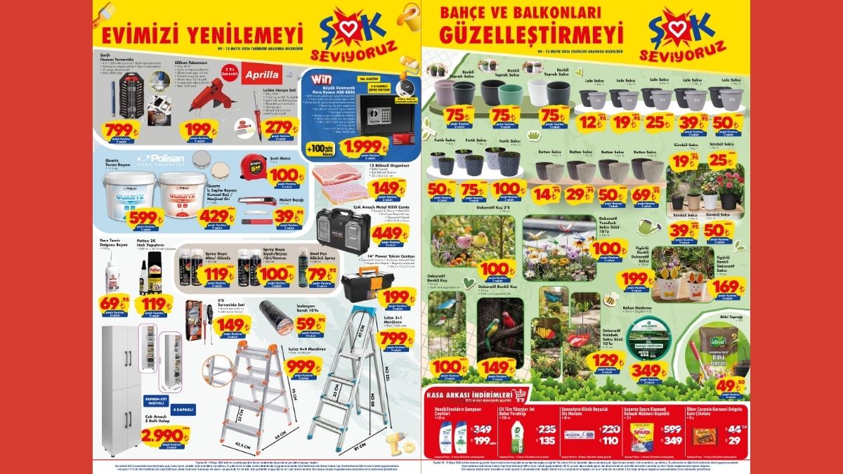 ŞOK'a Yapı Market Geliyor! 9 Mayıs 2026 ŞOK Aktüel Ürünler Kataloğu