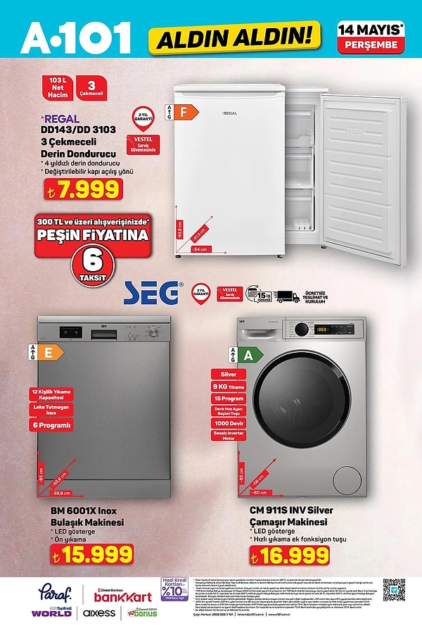 REGAL 3 Çekmeceli Derin Dondurucu 7.999 TL