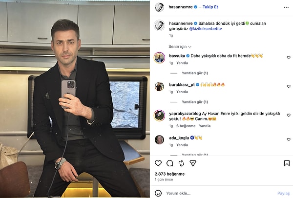 Kızılcık Şerbeti'ne geri dönen Hasan Emre Avcı, geri dönüşünü Instagram'da duyurdu.