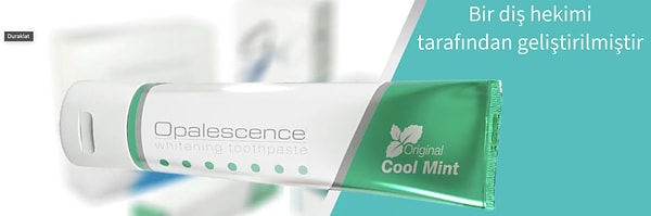 Opalescence Beyazlatıcı Diş Macunu, Cool Mint aromasıyla dişlerdeki lekeleri giderirken ferah bir nefes sağlıyor.