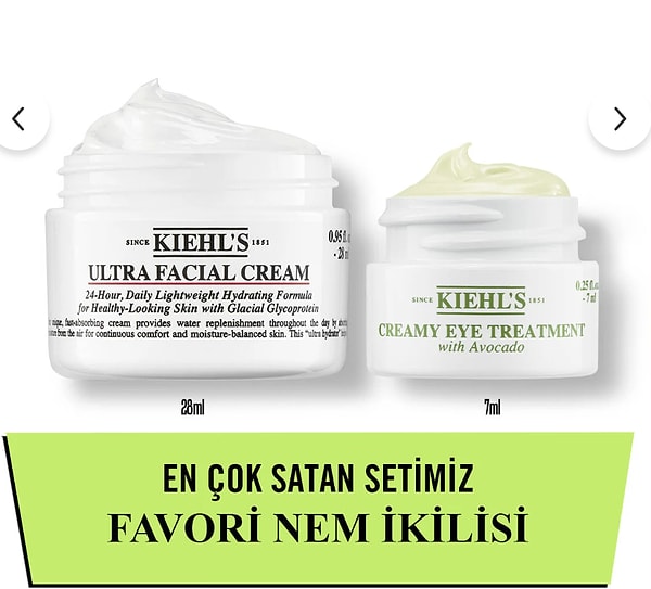 Kiehl's Ultra Facial Cream & Avokadolu Göz Kremi seti, markanın en sevilen iki nemlendiricisini bir araya getiriyor.