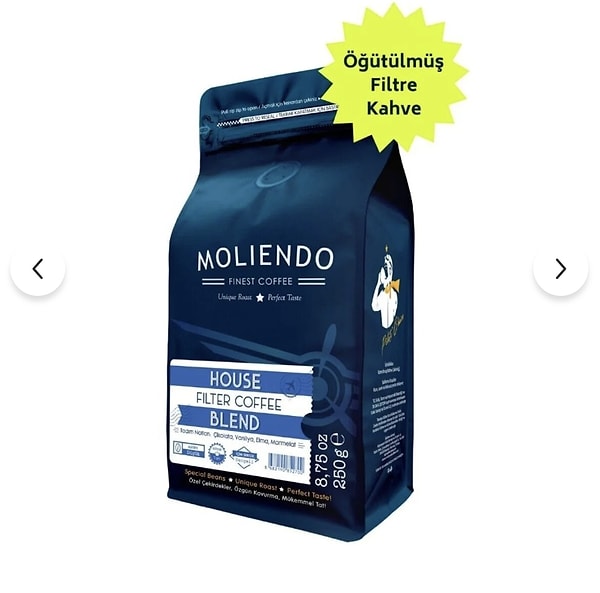 Moliendo House Blend Filtre Kahve, sepetteki %40 indirim avantajıyla kahve keyfinizi en uygun fiyata sunuyor.