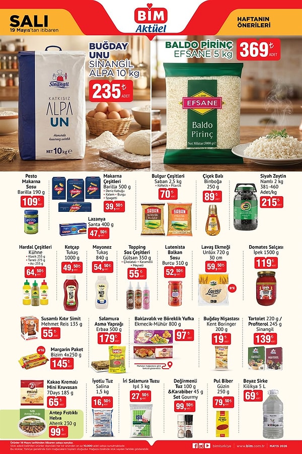 Sinangil Katkısız Alpa Un 10 Kg 235 TL