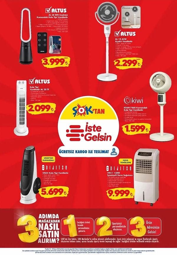 Altus AL Uzaktan Kumandalı Kule Tipi Vantilatör 3.999 TL