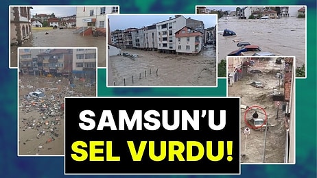 Samsun'u Sel Vurdu, Okullar Tatil Edildi: Evleri ve İş Yerlerini Su Bastı, Arabalar Sürüklendi!