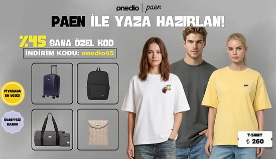 Sepette Onedio45 Kodu İle Tüm Ürünlerde Ekstra %45 indirim Kaçırmayın