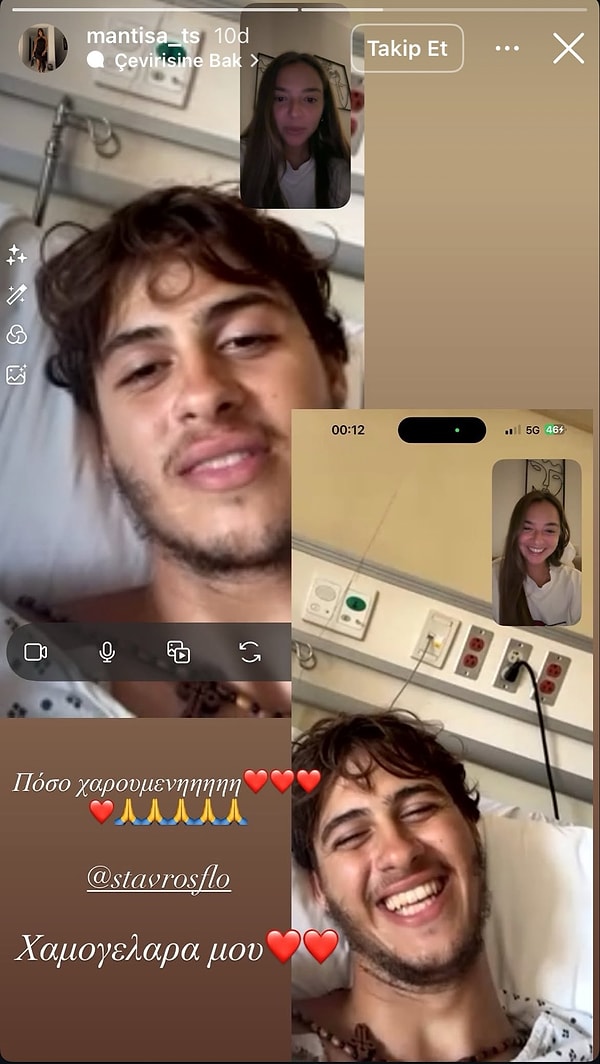 The first update regarding Stavros, who had regained consciousness and was alert, came from his fellow contestant, Mantisa.