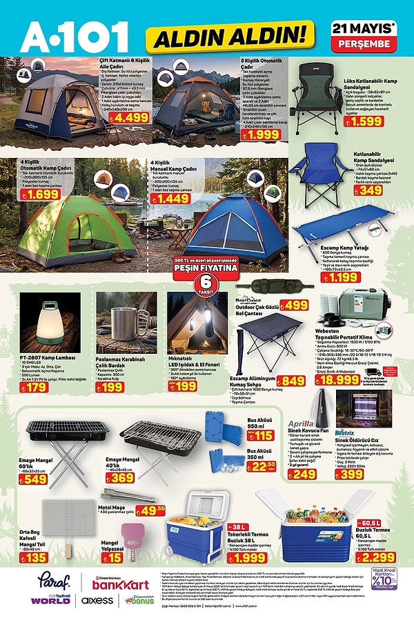 Çift Katmanlı 6 Kişilik Aile Çadırı 4.499 TL